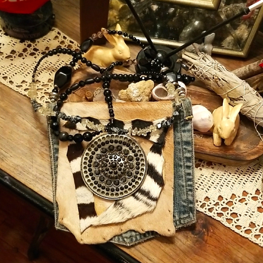 Upcycled cross body purse